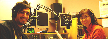 Finn Aberdein and Yang Li, BBC presenters