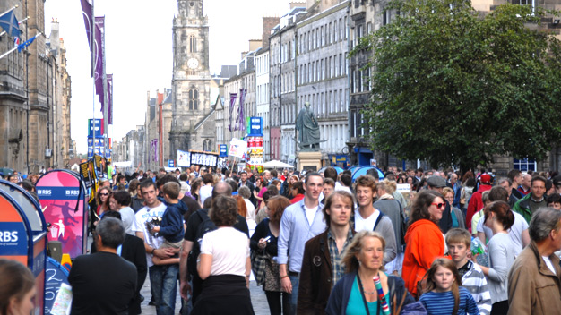 Just another day on the Royal Mile during the festival