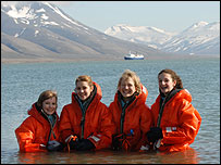 Parkside Community College pupils in Arctic water