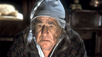 Michael Horden as Ebenezer Scrooge in Elaine Morgan's dramatisation of A Christmas Carol