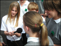 School Children interviewing