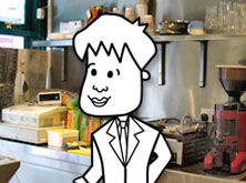 Tim in the cafe