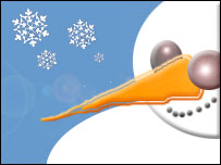 A snow man or woman