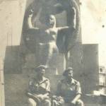 Bob Dunne and Ron in Rameses Square, complete with bananas!