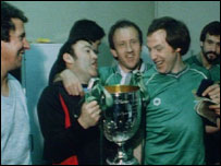 Forest Green Rovers players with FA Vase