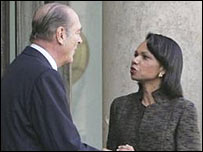 رايس و شيراک در پاريس