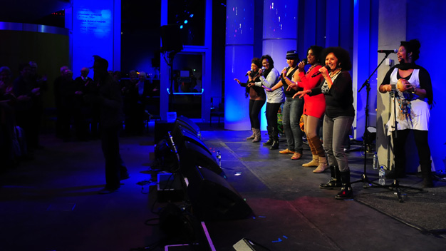 The Creole Choir of Cuba live at Pacific Quay. Photo by Sean Purser.