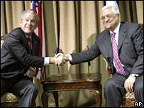 George Bush ve Mahmud Abbas