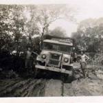 Gharry bogged in the mud after the tropical storms, which come before the monsoons