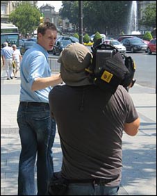 Doing my piece to camera