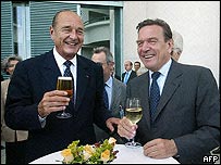 Jacques Chirac ve Gerhard Schröder
