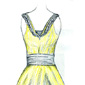 Pencil drawing of the dress that Margaret wore, drawn for us by her son Fearghus.