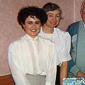 Taken on her father's 60th birthday, June 1988. (L to R) Anne's daughter Joanne, Anne, dad and husband Olly