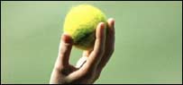 A tennis ball