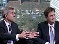 Chris Huhne and Nick Clegg
