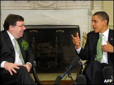 President Barack Obama and Irish Prime Minister Brian Cowen
