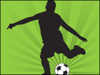 Graphic of football being kicked