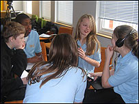 Students having a meeting