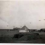 Bombrys jockeying for position in formation for a flight over Cairo, Egypt. Another load of supplies goes forward.