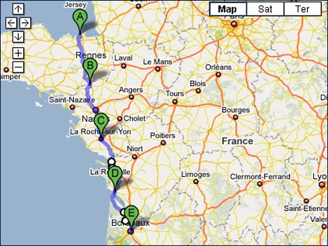 The route: North to South 