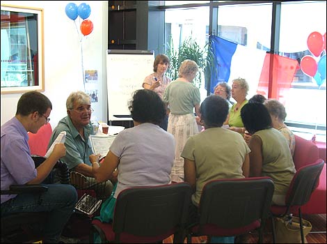 A basic French lesson in the Open Centre. 