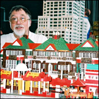 Robin with a bayko villiage