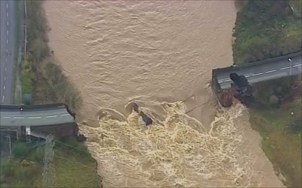 Flood-damaged bridge