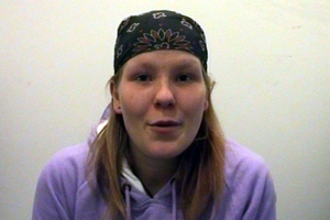 Chrissie left home after disagreements with her parents and lives in a tent with her boyfriend.