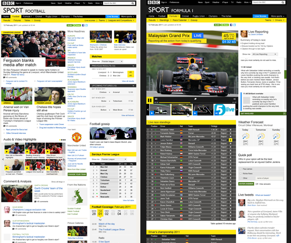 mock ups of two pages