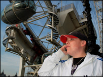 James Morcom at the London Eye.