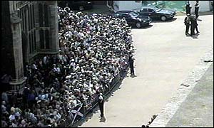 Picture: the crowd outside The Forum.