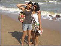 Neela and her flatmate in Thailand