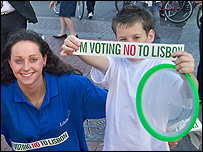 Irish child with No sign