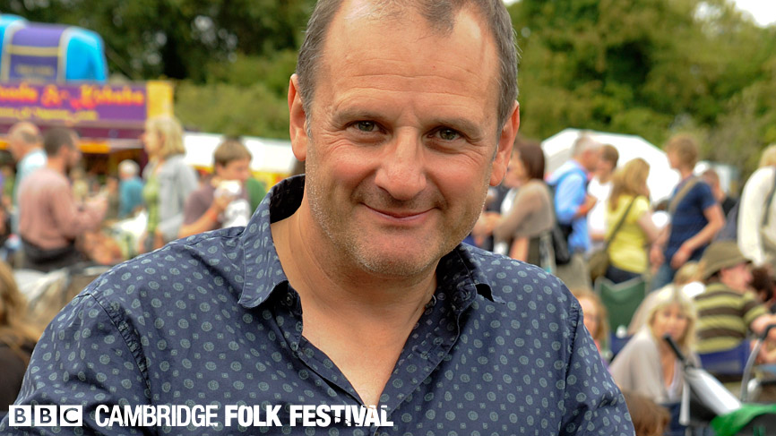 Radio 2's Mark Radcliffe relaxing ahead of his radio broadcast.