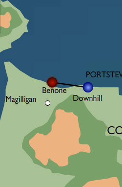 Benone Strand map