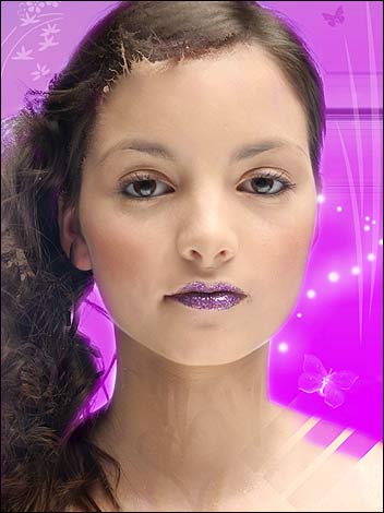 girl with purple background