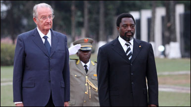 Belgium's King Albert II and Congolese president, Joseph Kabila