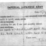 I was allowed to send home cards during my time working on the railway as P.O.W