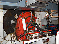 Bramble Bush Bay chain ferry engine room. 