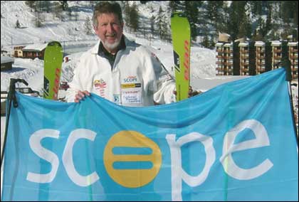 Stuart Robertson skiing for charity