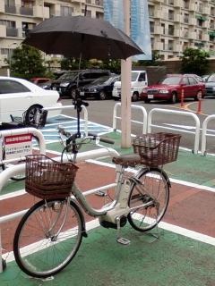 Bicyle with umbrella