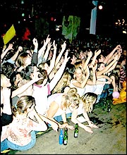 The baying crowd at (Mr Uni) of Nottingham