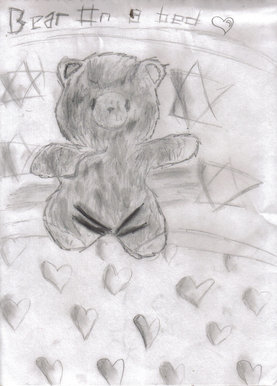 Bear on a bed