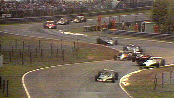 Gilles Villeneuve's Ferrari tangles with Clay Regazzoni's Williams at the start of the 1979 Belgian Grand Prix