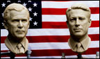 Wax busts of George Bush and Al Gore