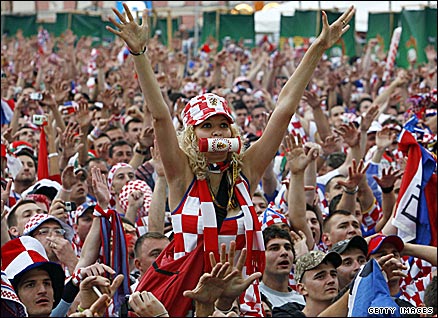 Croatia supporters in the Fan Zone