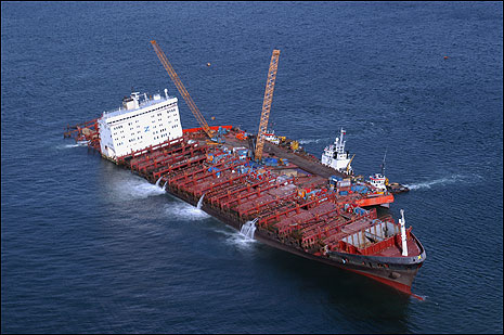 Refloating the MSC Napoli