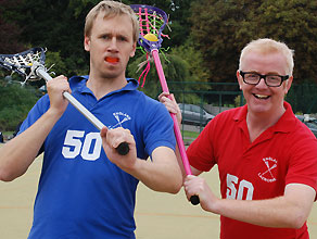 Chris and Jonny battle it out in Lacrosse