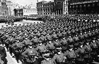 The Soviet army shows off its strength during the Moscow May Day parade in 1951