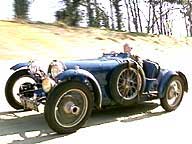 A Bugatti on the track banking